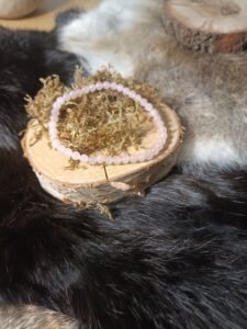 Pulsera de Cuarzo Rosa con Cuentas de 4mm