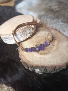 Pulsera de Amatista con Cuerda de Algodón