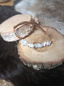 Pulsera de Piedra Luna con Cuerda de Algodón