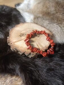 Pulsera de Chips de Jaspe Rojo