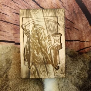 Caja de Madera Grabada para Tarot La Muerte